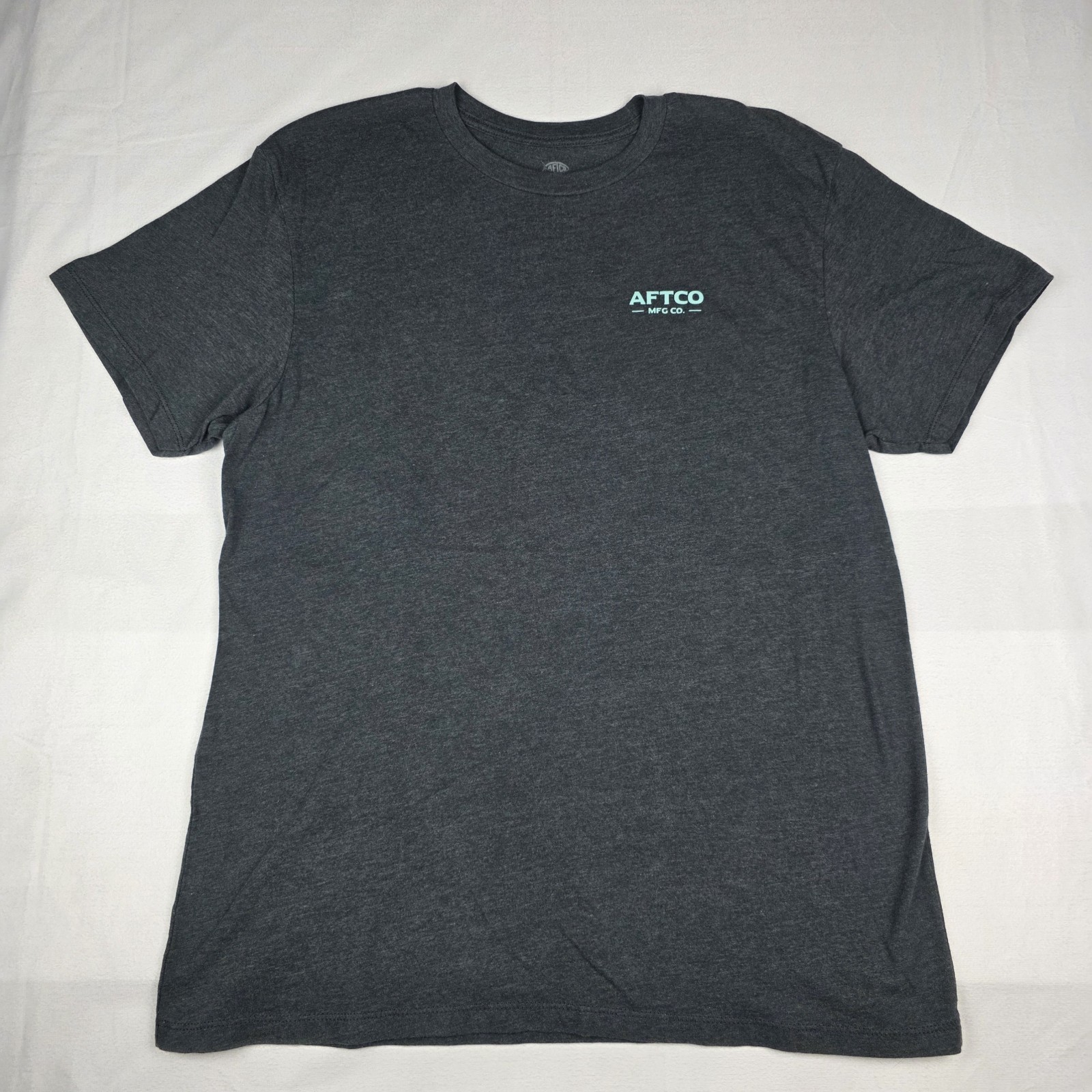 AFTCO Gray Fish Graphic Logo T-Shirt Crew Neck Short Sleeve Men’s L gallery