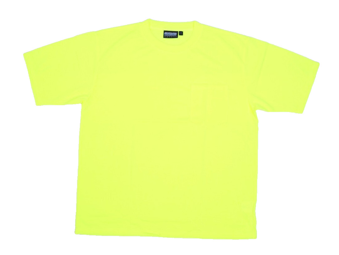 ERB Aware High Visibility T-Shirt Short Sleeve Hi-Viz Lime 1-Pocket Tee Mens XL