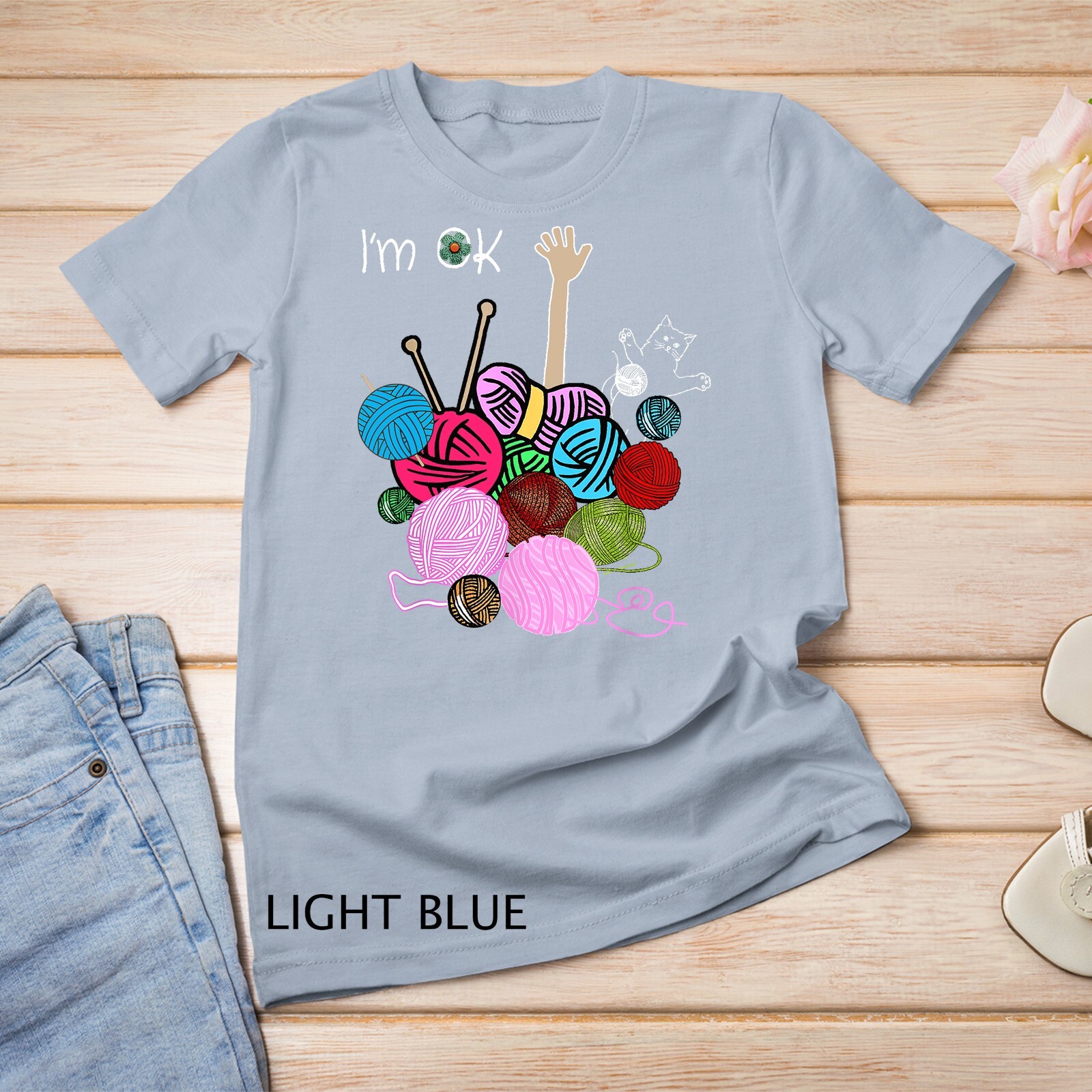 I'm Ok Crochet And Knitting Funny Crocheting T-Shirt Unisex T-shirt gallery