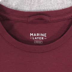 Marine Layer Red Crew Neck Peace Sign Soft Modal Casual Shirt Mens Medium