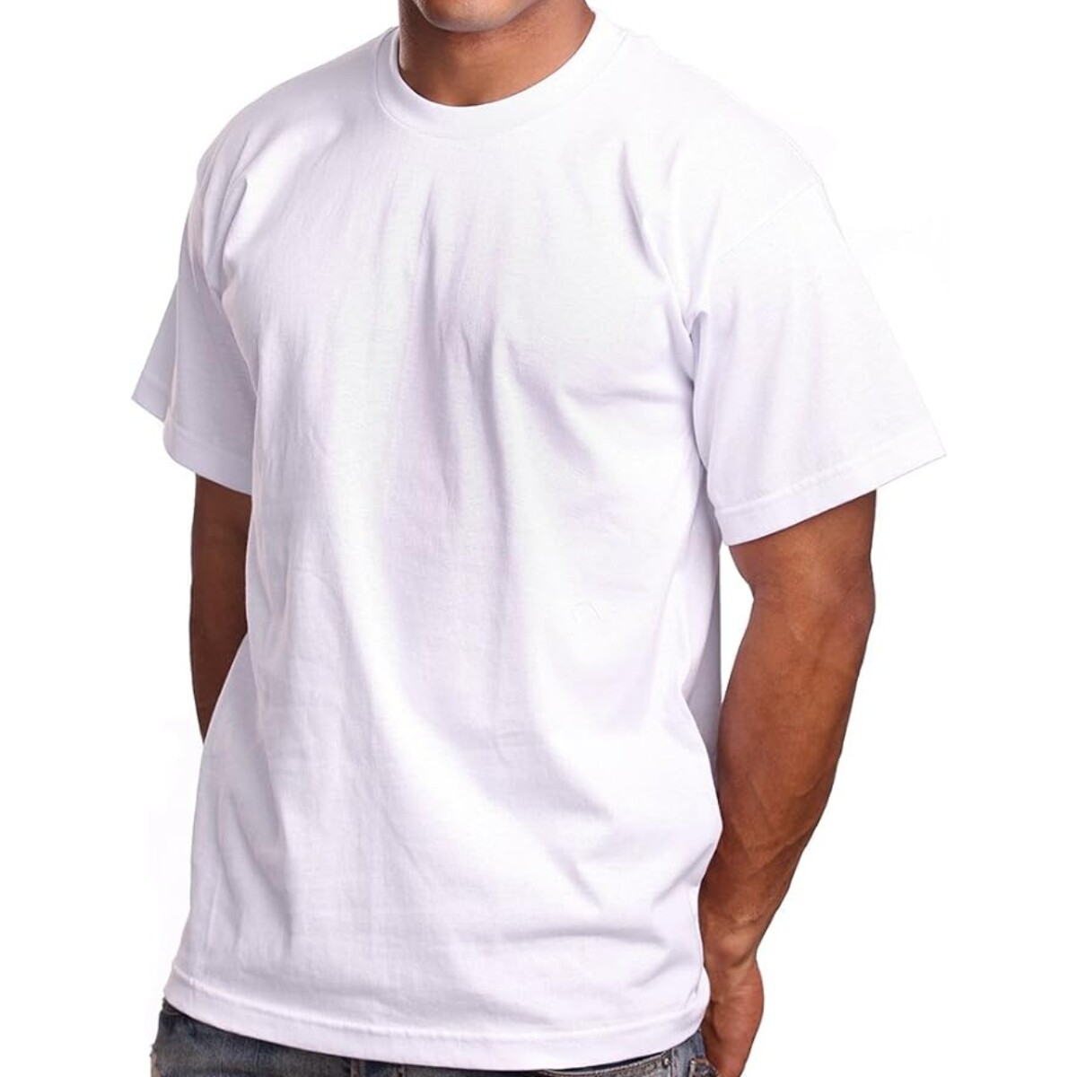 WHITE Pro5 Heavy Duty Crew Neck Men's T Shirt Short Sleeve 100% Cotton M-XXL gallery