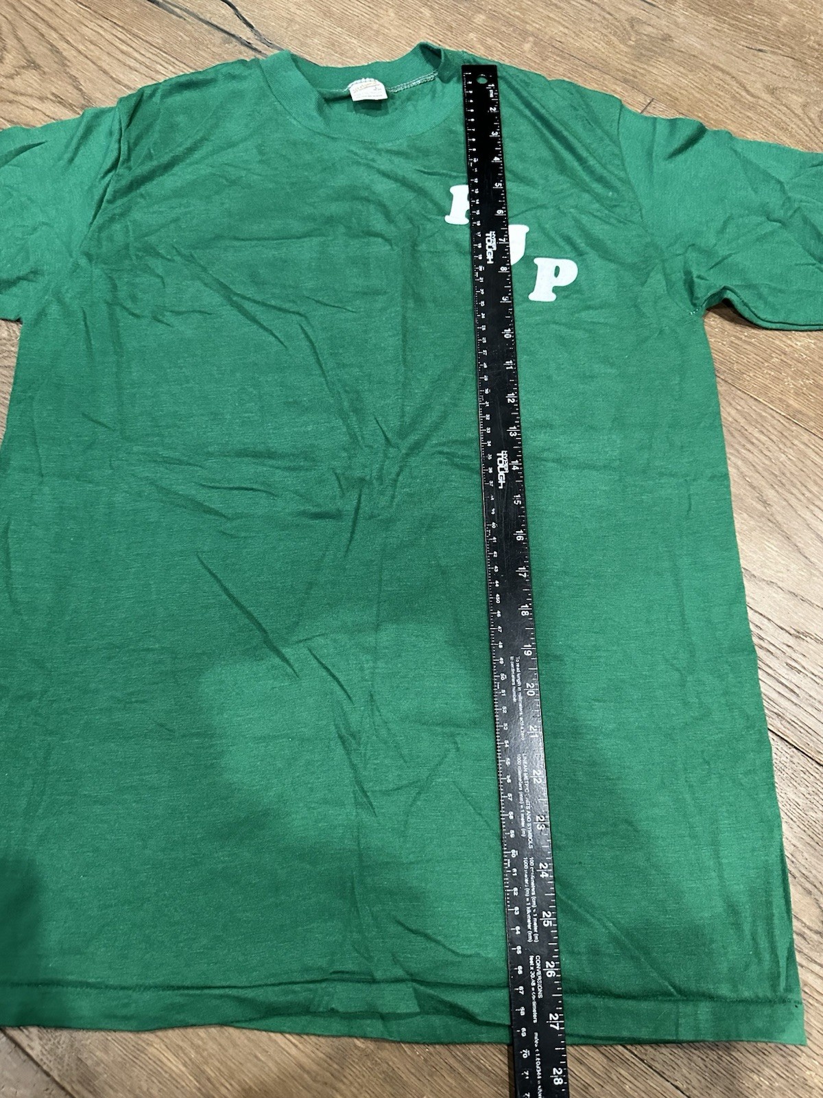 Vintage Sportswear Tag Single Stitch Simple Initial Green Shirt old school gallery