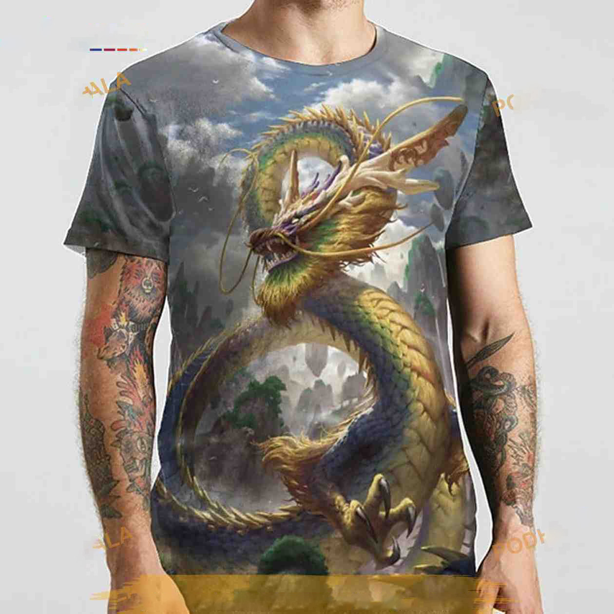 Print Dr@g0n Graphic Prints Short Sleeve Casual Tops Unisex Tee 3D Shirt