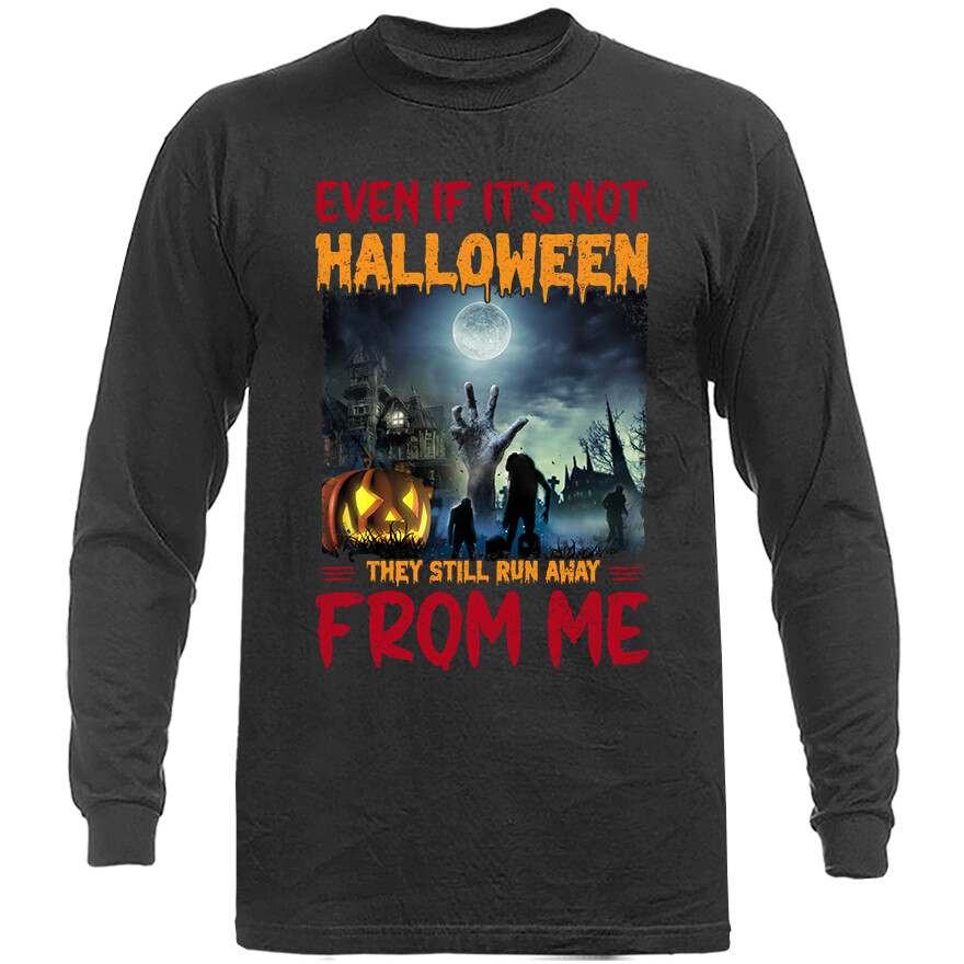 Halloween Costume Spooky Witches Pumpkin Ghost Long Sleeve T-Shirt