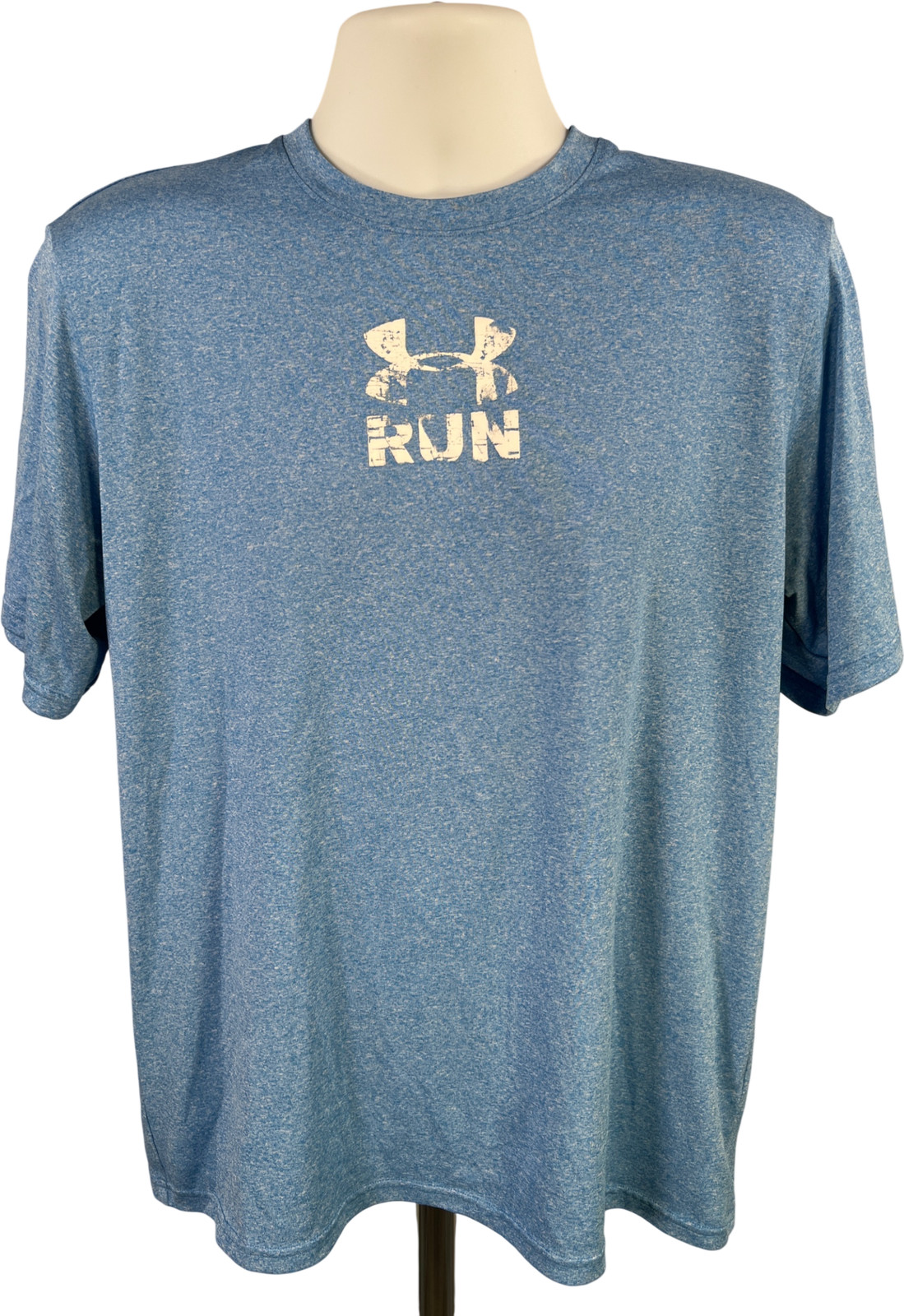 Under Armour Men’s Blue HeatGear Short Sleeve Run Athletic T-Shirt – L