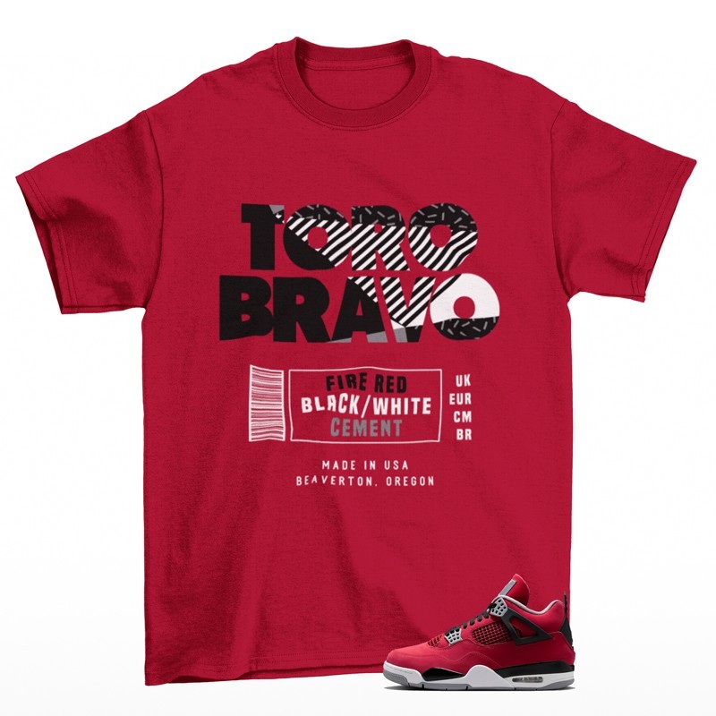 Sneaker Label Shirt Red to Match Jordan 4 Toro FQ8138-600 gallery