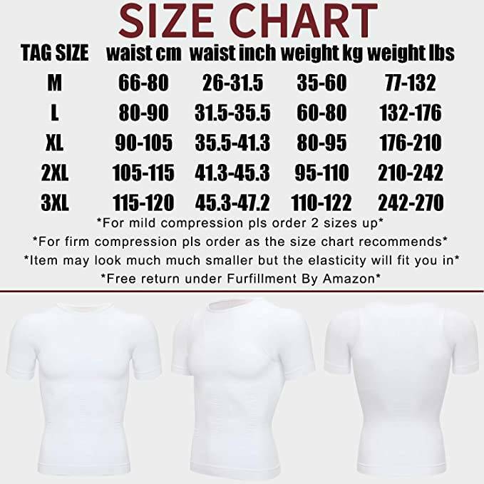 Men T-shirt Male Body Shaper Compression Shapewear Fitness Tummy Control Vest US gallery