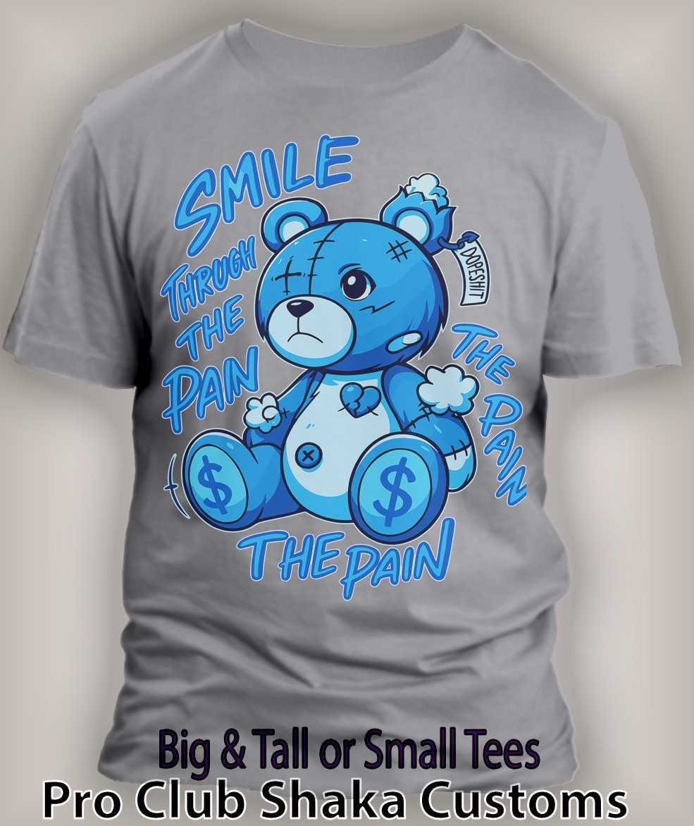 Mens Smile Thru the Pain Hip Sneaker Tee Shirt to Match J12 French Blue Big Tall gallery