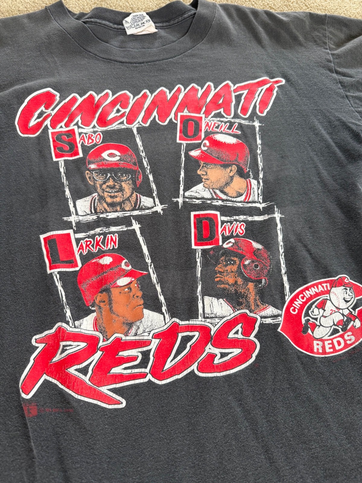 Vintage Cincinnati Reds Nutmeg shirt XL Eric Davis Barry Larkin chris Sabo Oneil gallery