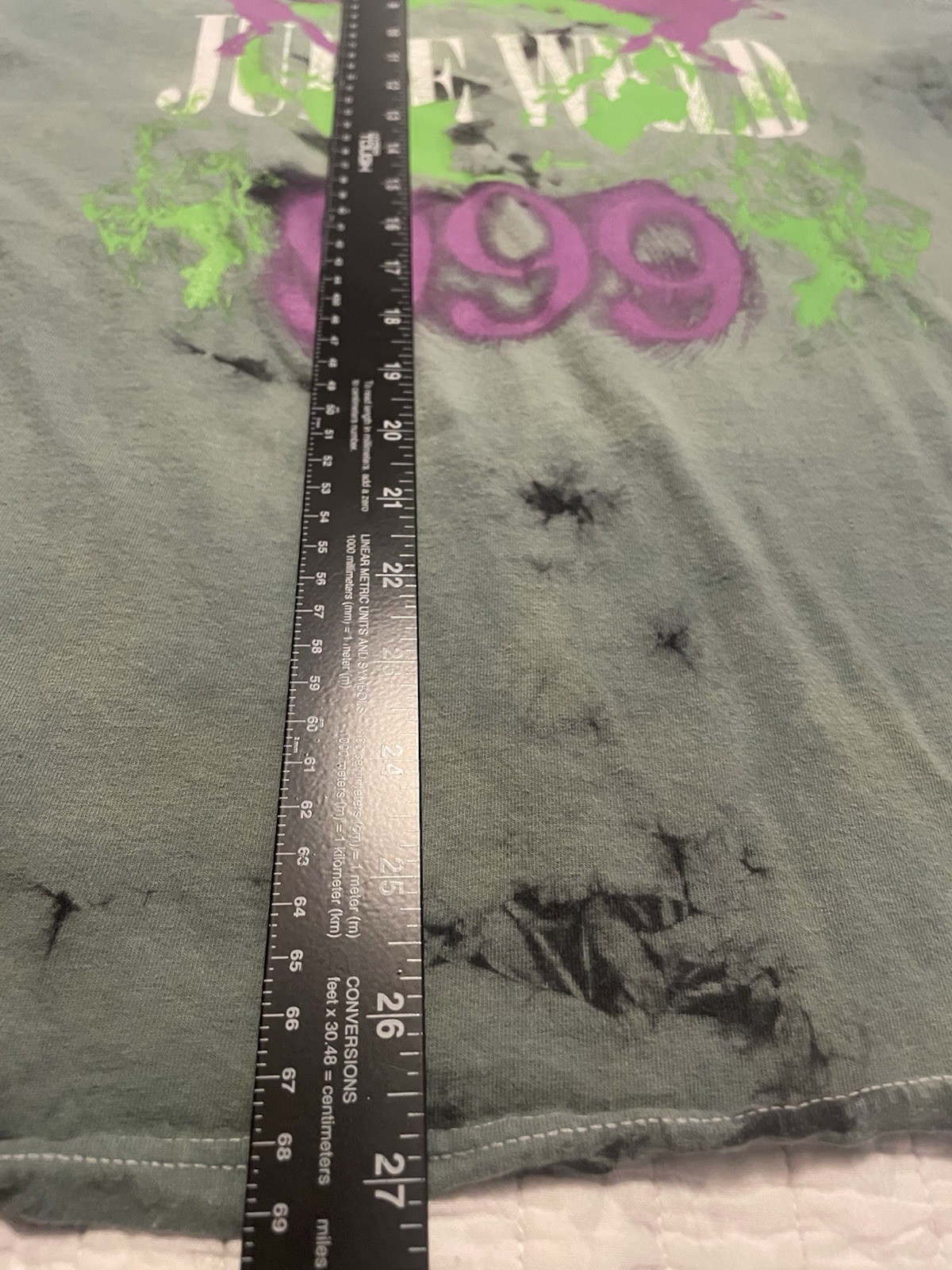 JUICE WRLD 999 Green/Black Tie Dye TShirt Winged Horse Mens•L Crewneck HipHop gallery