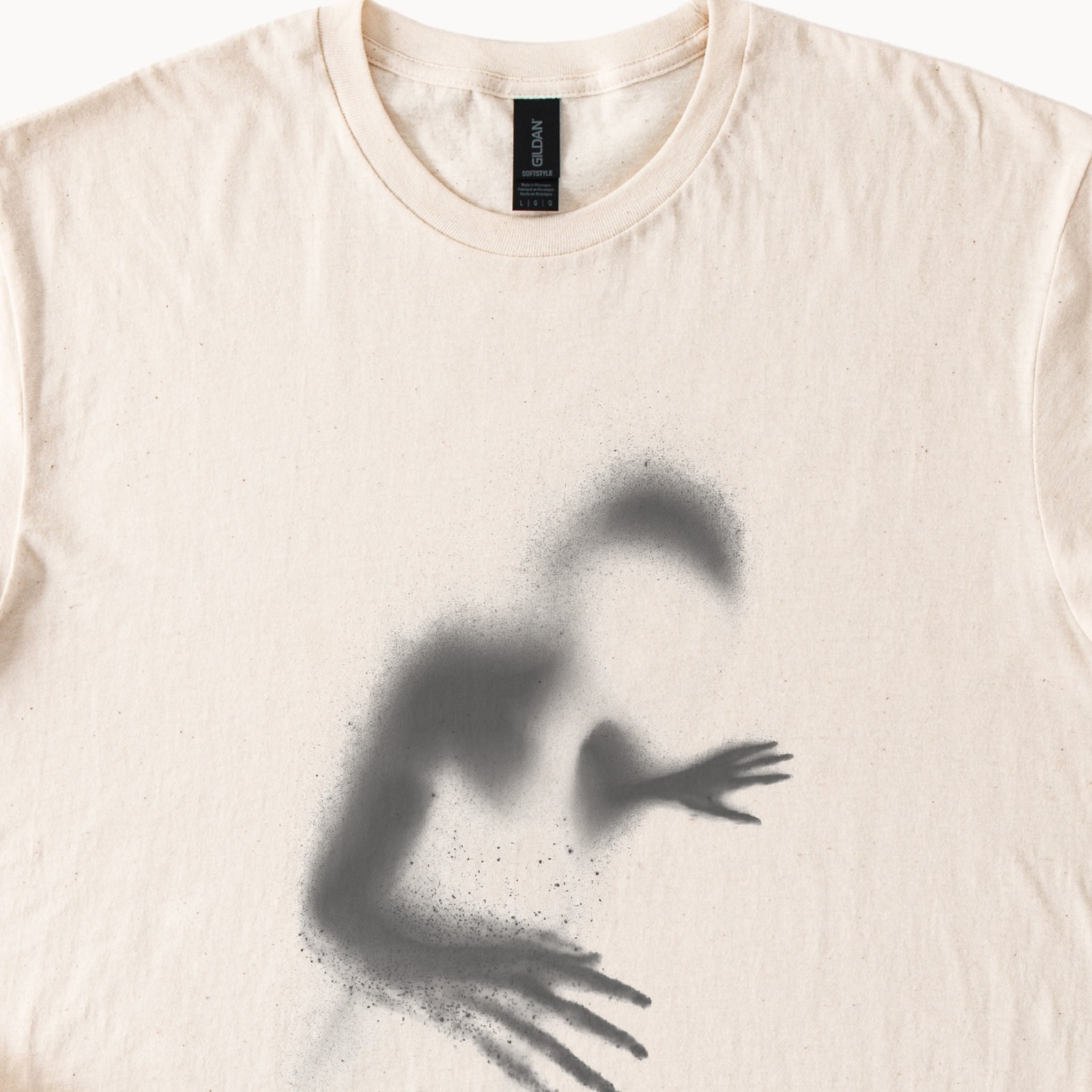 Abstract Powder Figure Graphic Tee Artistic Monochrome Design gallery