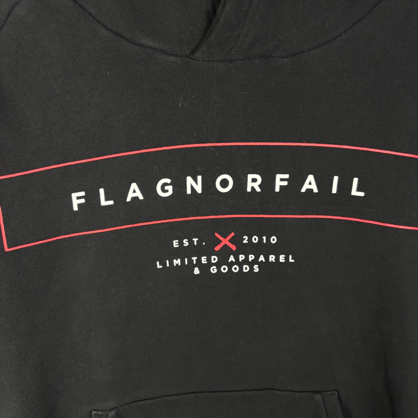 Flag Nor Fail Hoodie Men's XXL Black Graphic Print Kangaroo Pocket gallery