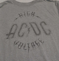 AC/DC HIGH VOLTAGE GRAPHIC TEE 3XL GRAY FADED ROCK BAND SHIRT