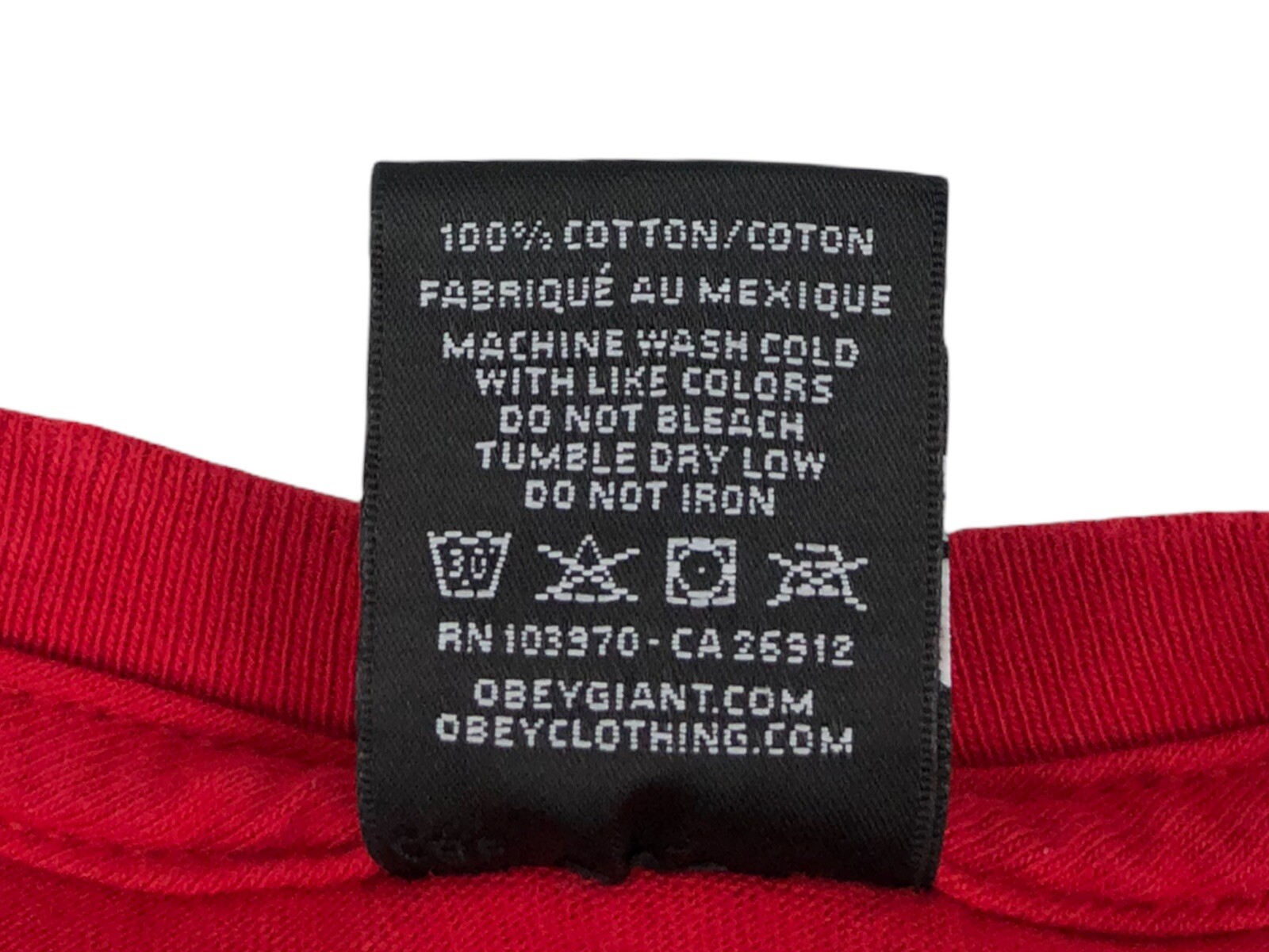 OBEY Mens Medium Shirt Red Crew Neck Stop The Violence Made In Mexico Cotton gallery