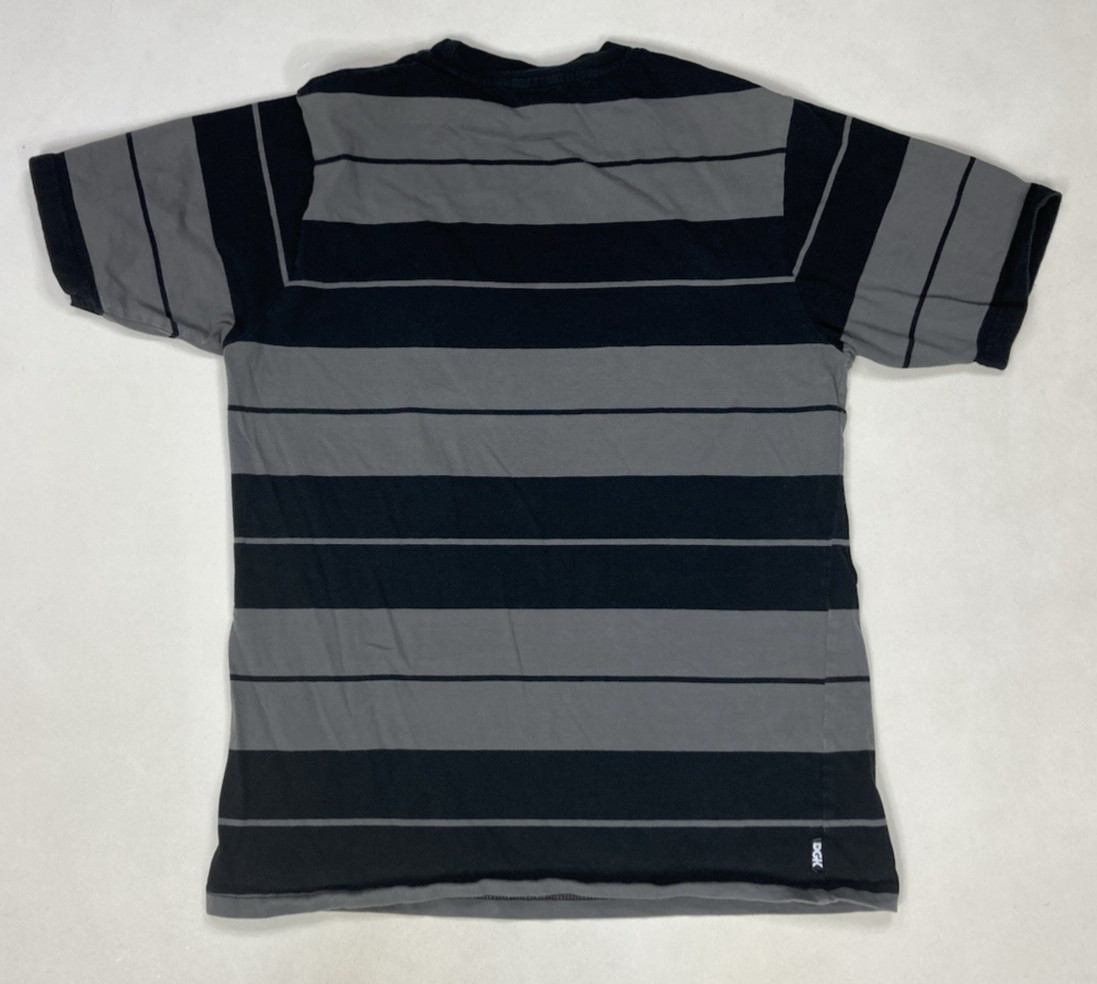 DGK Glory T-shirt Men Small Black Gray Stripe Short Sleeve gallery