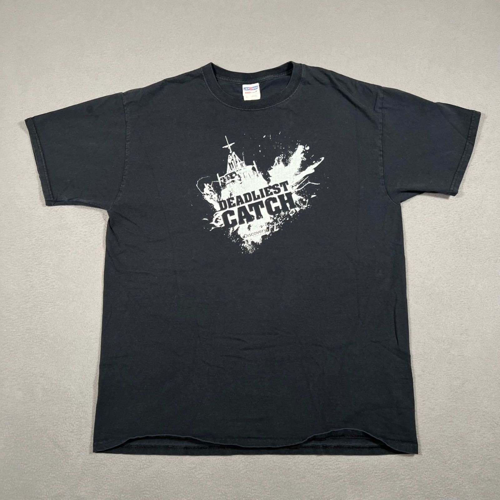 Deadliest Catch Discovery Channel T-Shirt Mens Size L Graphic Tee Jerzees gallery