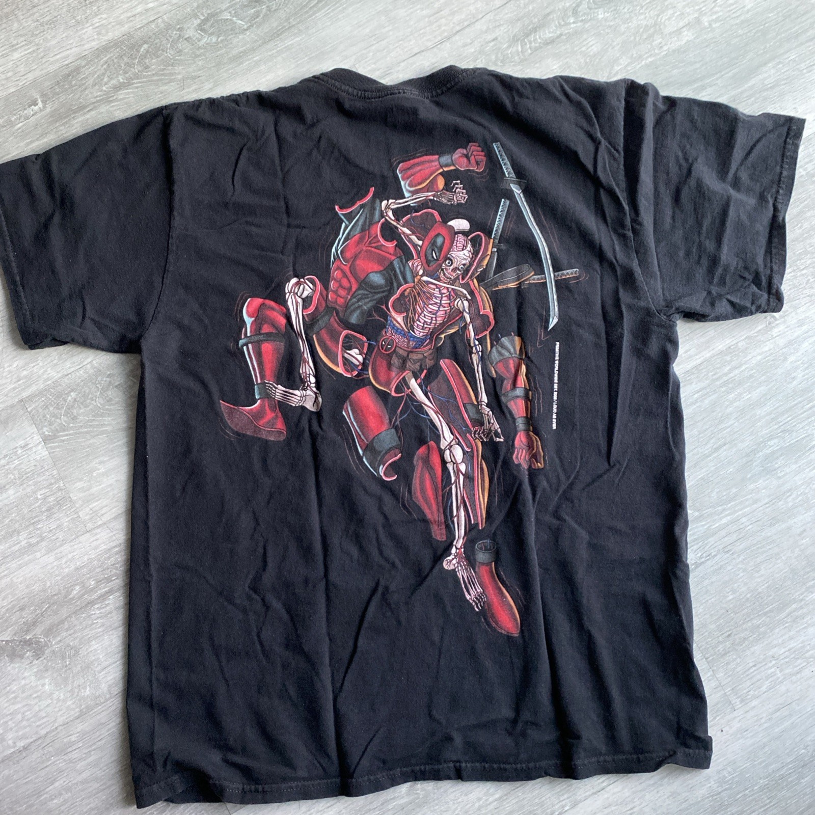 Primitive x Marvel Deadpool Skeleton T-Shirt Size L Black Pre-Owned gallery