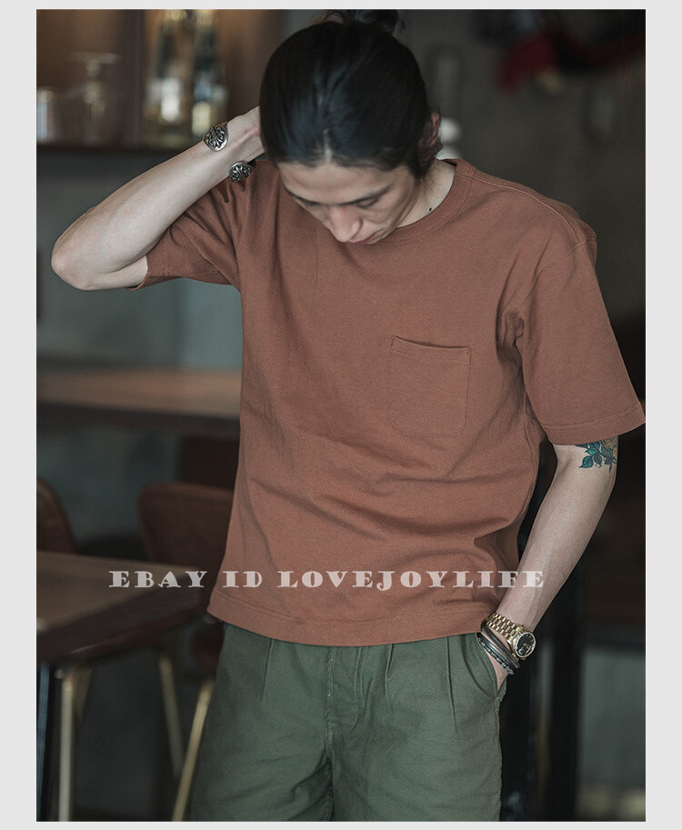 NON STOCK Drop Shoulder Pocket T-Shirt Loose Fit Men's Heavyweight Cotton Tee gallery