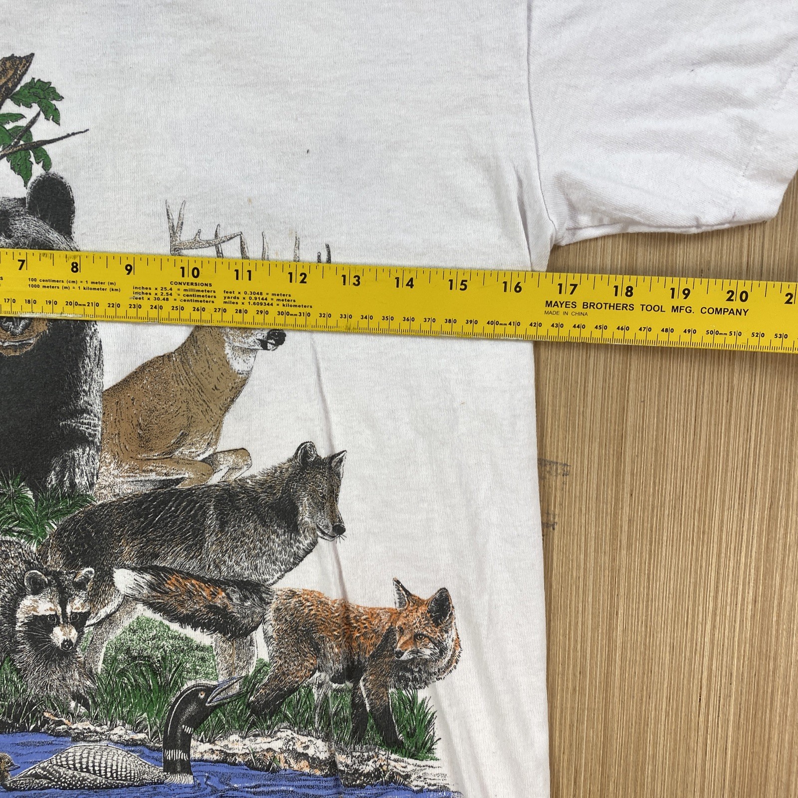 Vintage Stedman Shirt Mens Small 34-36 White Bear Moose Deer Nature Made in USA gallery