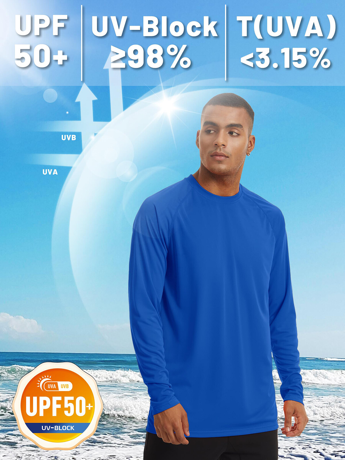 Summer Men's UV Shirts UPF50+ Outdoor Fishing Water Sport Performance T-Shirts gallery