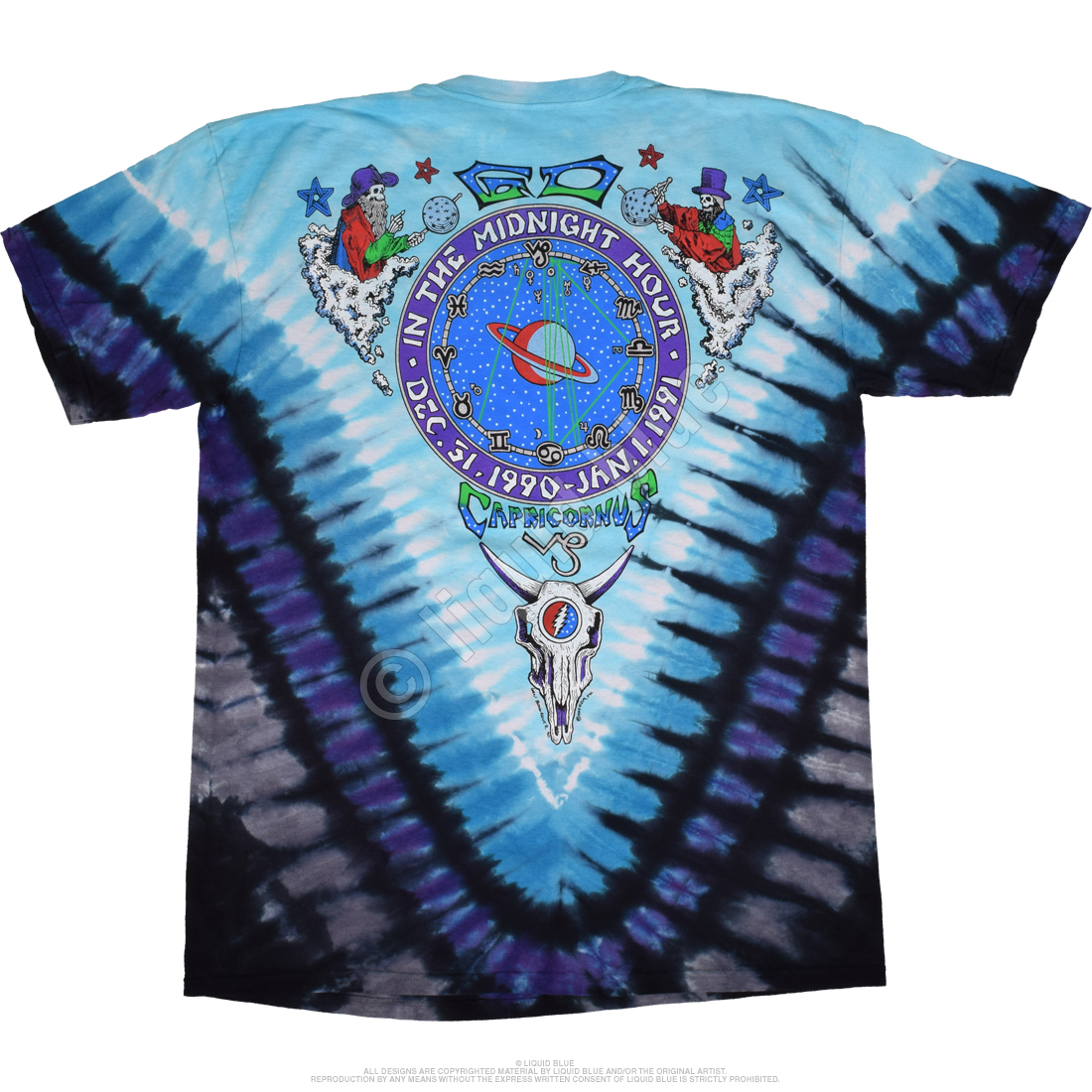 GRATEFUL DEAD-MIDNIGHT HOUR-NEW YEAR 90- TIE DYE T-SHIRT S-M-L-XL-XX Garcia,Wier gallery