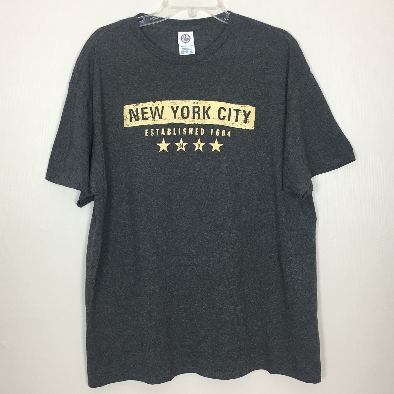 Delta Pro Weight Graphic T-Shirt Mens XL New York City Gray Crew Neck gallery