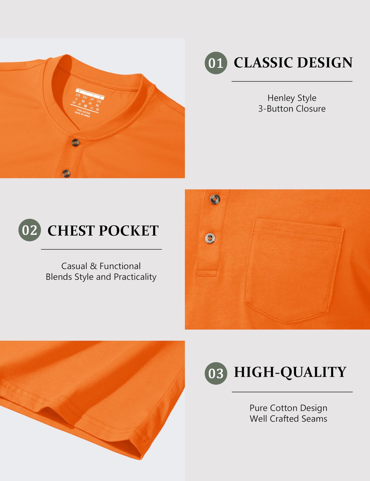 MAGCOMSEN Mens HenleyShirt ShortSleeve CottonLightweightCasual Summer Pocket Tee gallery