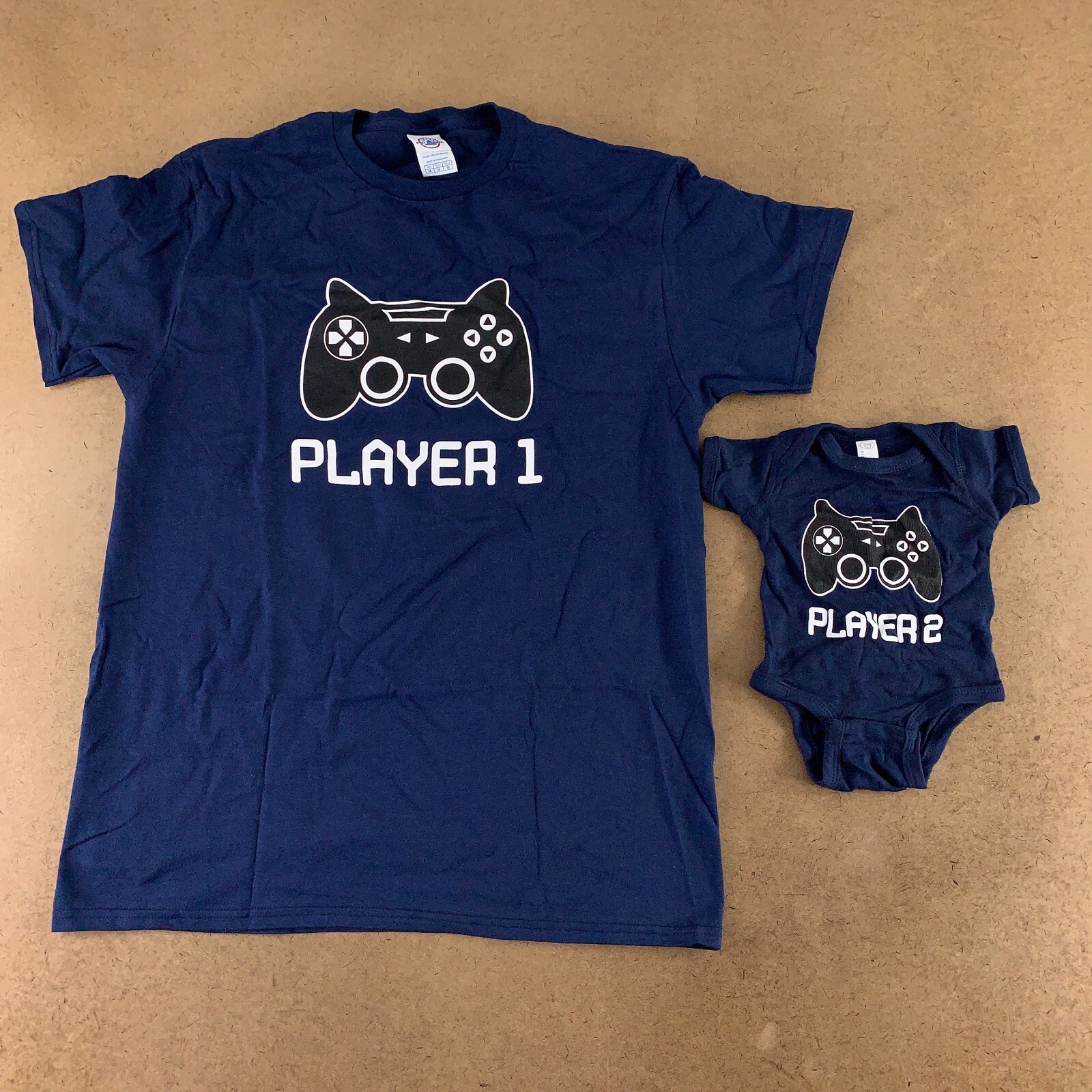 Adult Medium & Newborn Gaming Player One Player Two T-Shirt & Bodysuit Set New gallery