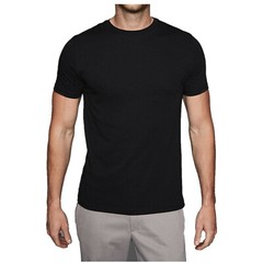 For Mens 100% Cotton Thick Basic Tee Casual T-Shirt Crew Neck V-Neck Black S-4XL