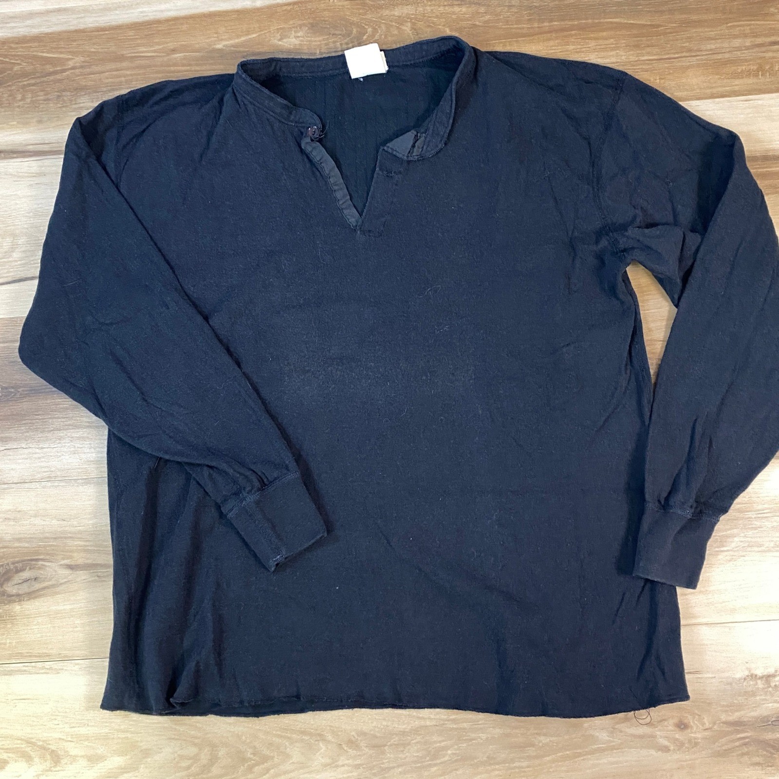Vintage L.L. Bean Henley Shirt Base layer Mens XL Wool Blend USA River Driver gallery