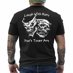 (ON Back) Laugh with Many Don’t Trust Any Skull Retro T-Shirt