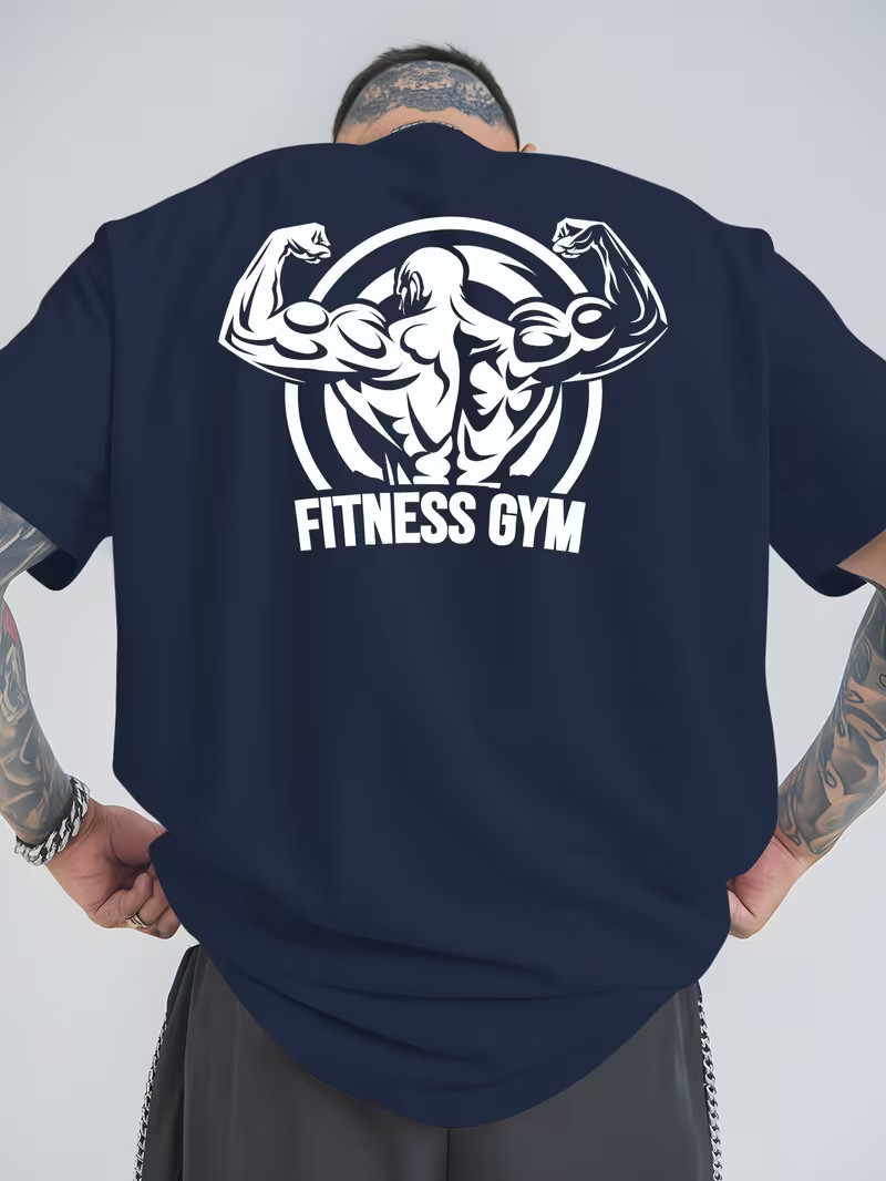 Mens Fitness Summer Sports T-Shirt Casual Breathable Crew Neck Relaxed Fit Tee gallery