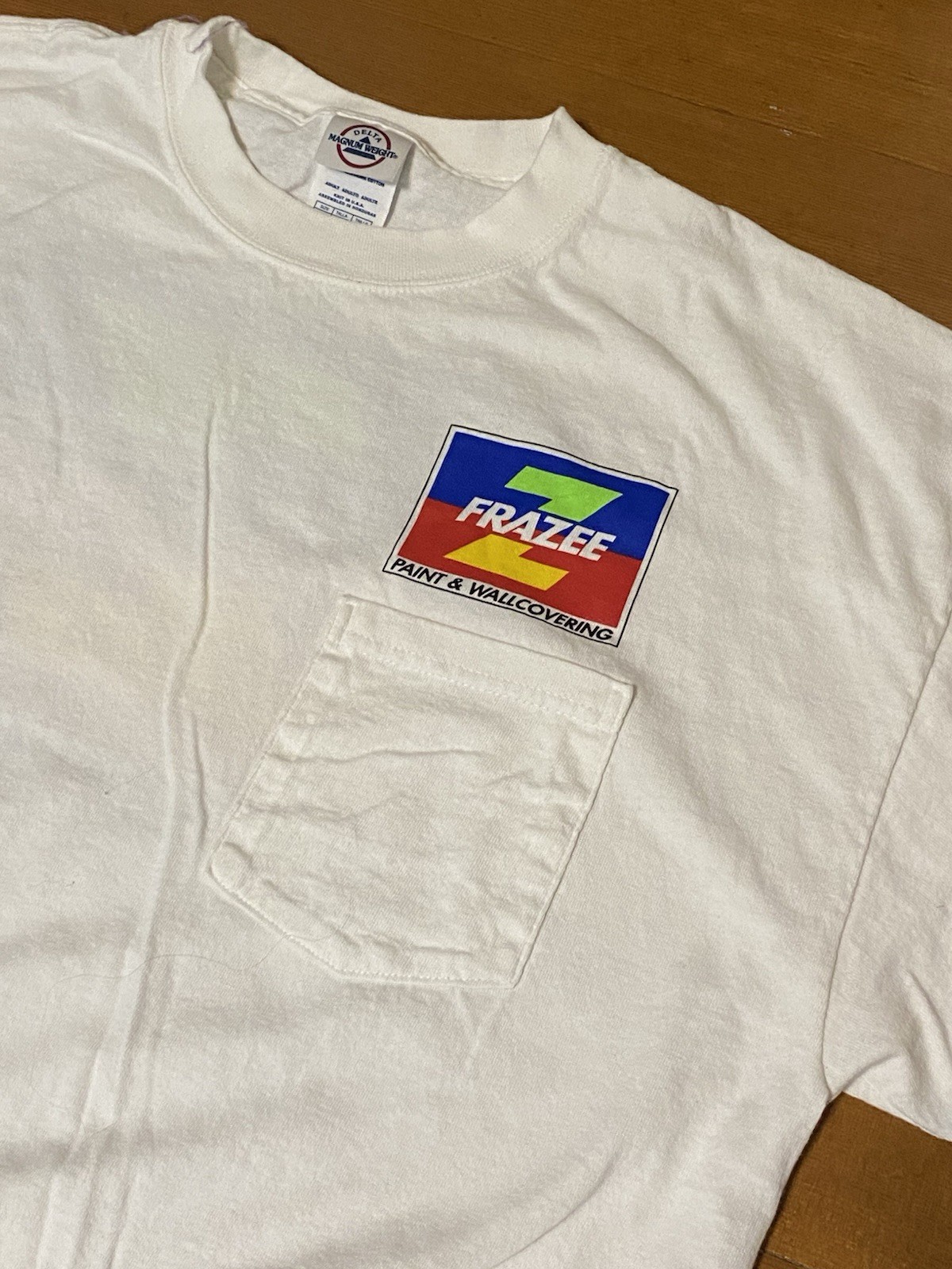 Frazee Paint & Wallcovering Employee Uniform White Pocket T Shirt Size XL gallery