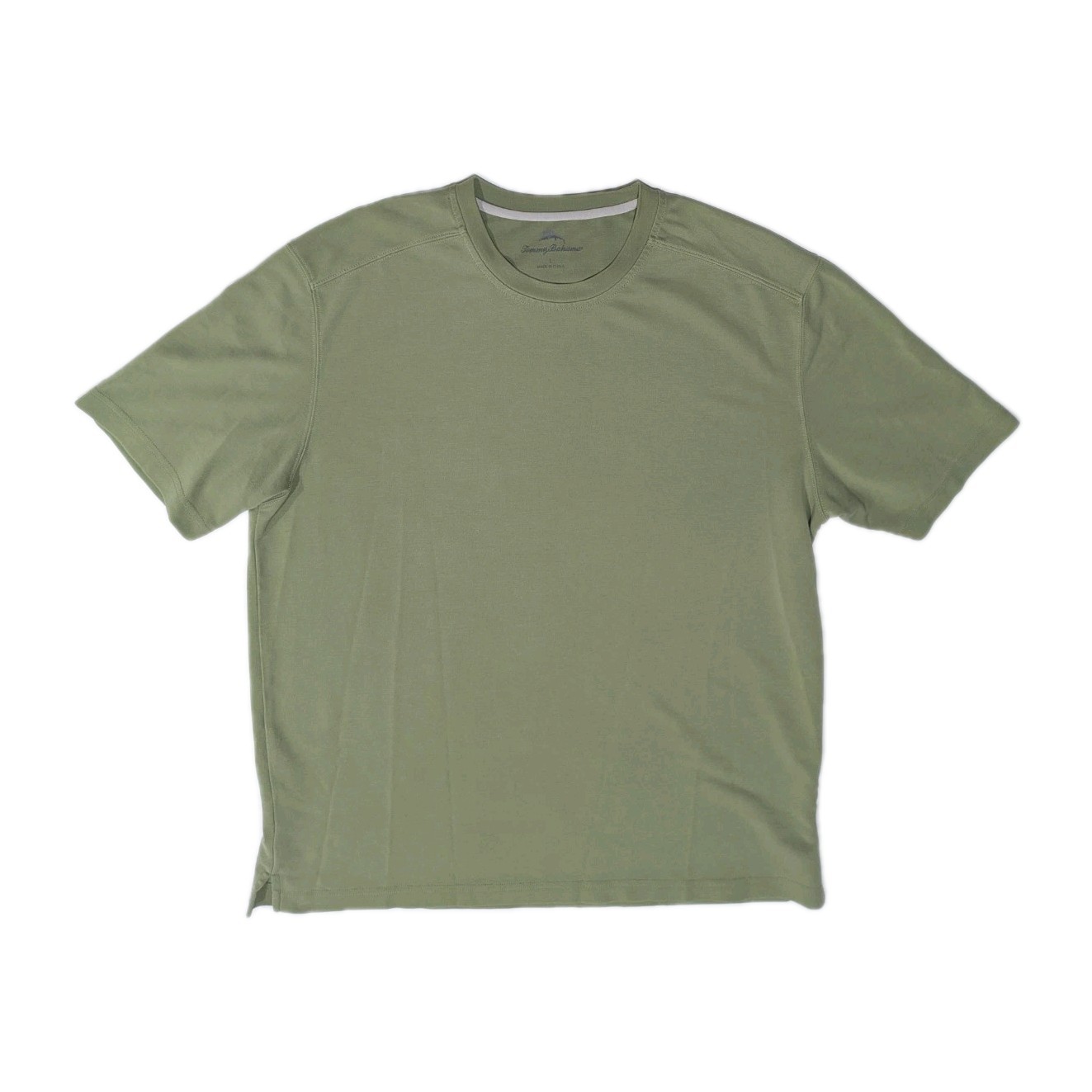 Tommy Bahama Mens Size Large Green Short Sleeve Tencel Lyocell Casual T-shirt