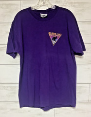 Vtg Lee Big Bear Lake Graphic Tee WORK SUCKS IM GOING SKIING Sz L XL Purple USA
