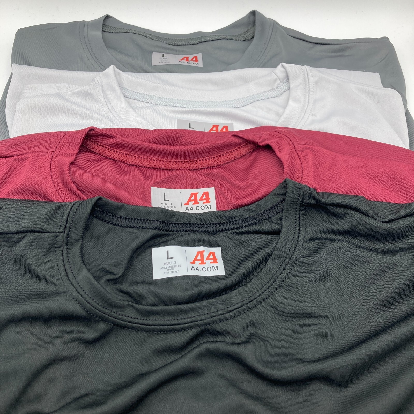 A4 Men's 4 Pack Cooling Performance T-Shirt Workout Running Dri-Fit Athletic gallery