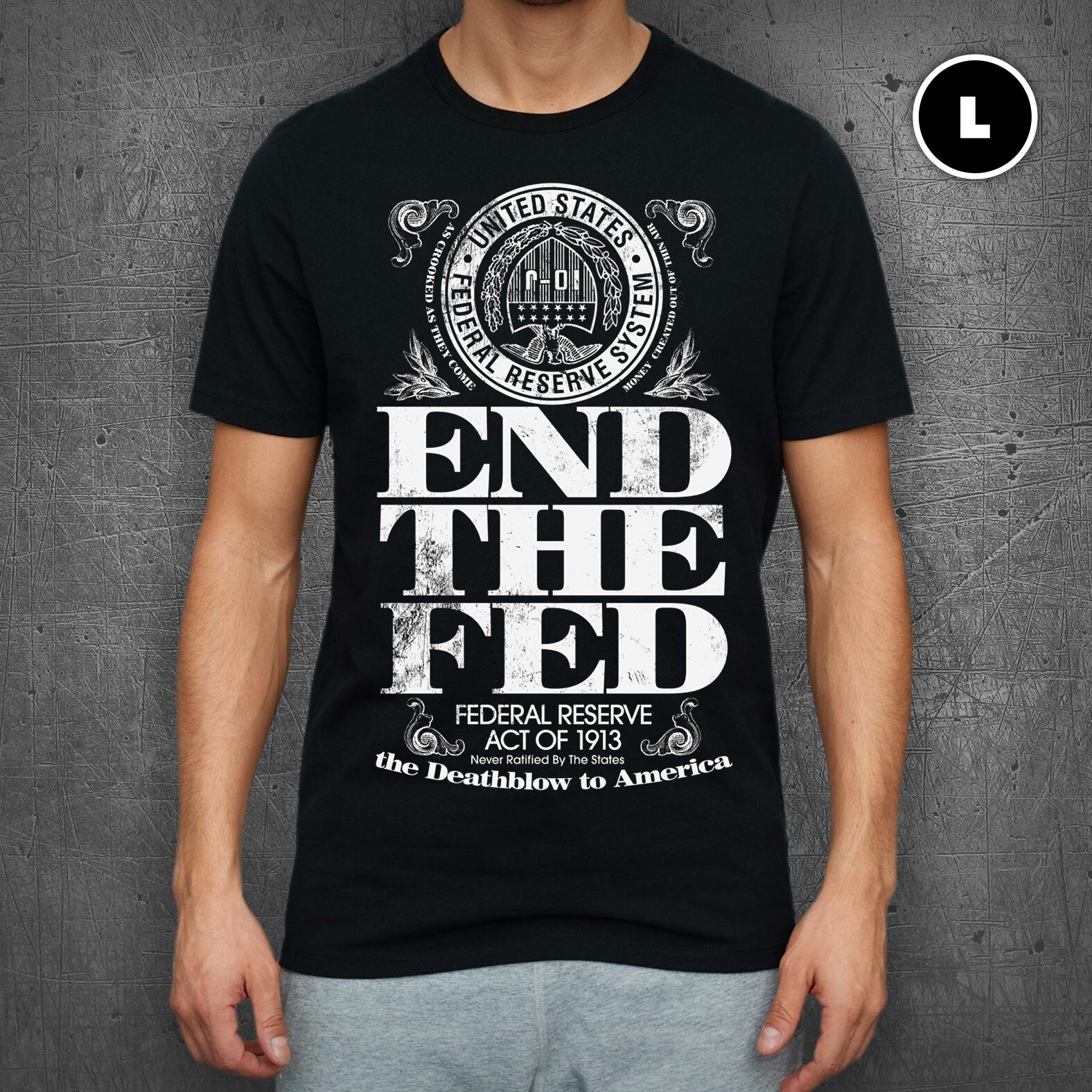 "End The Fed" t-shirt / LARGE / Unisex / Ron Paul / silver bullion / FREE DECAL gallery