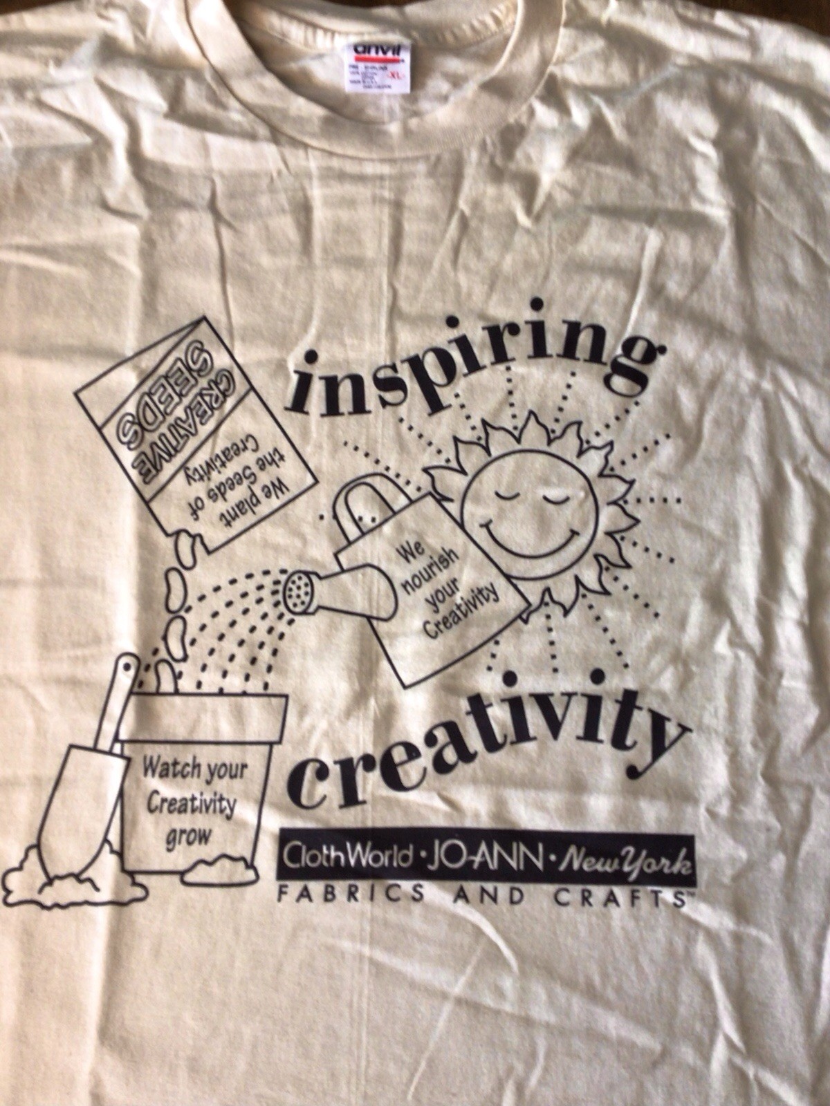 Rare Vintage 90’s JoAnn Fabrics Cloth World Inspiring Creativity Tshirt Unused gallery