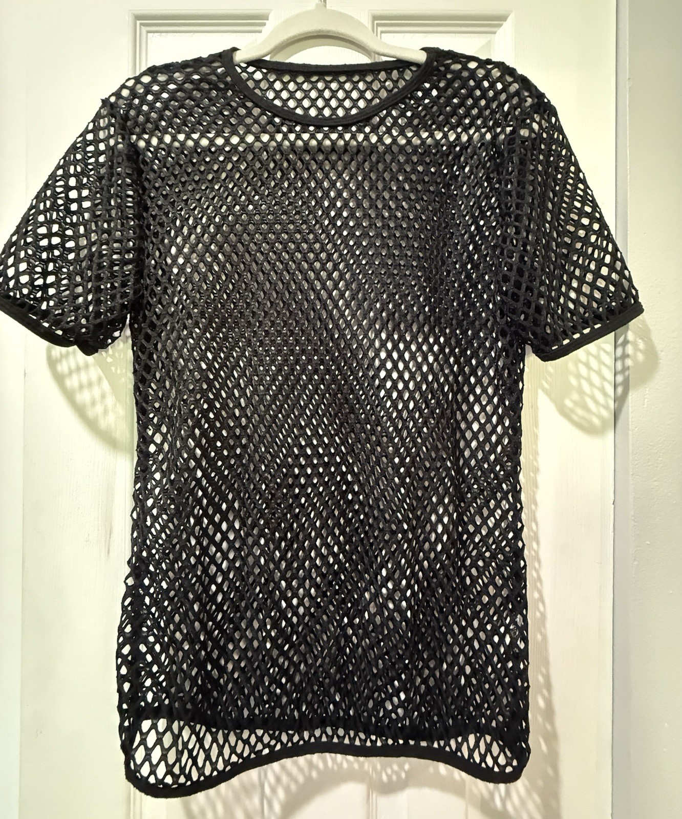 Mens Mesh Fishnet T-Shirt Sz M Black See Thru Clubwear Twink Gym Rave Hot Sexy gallery