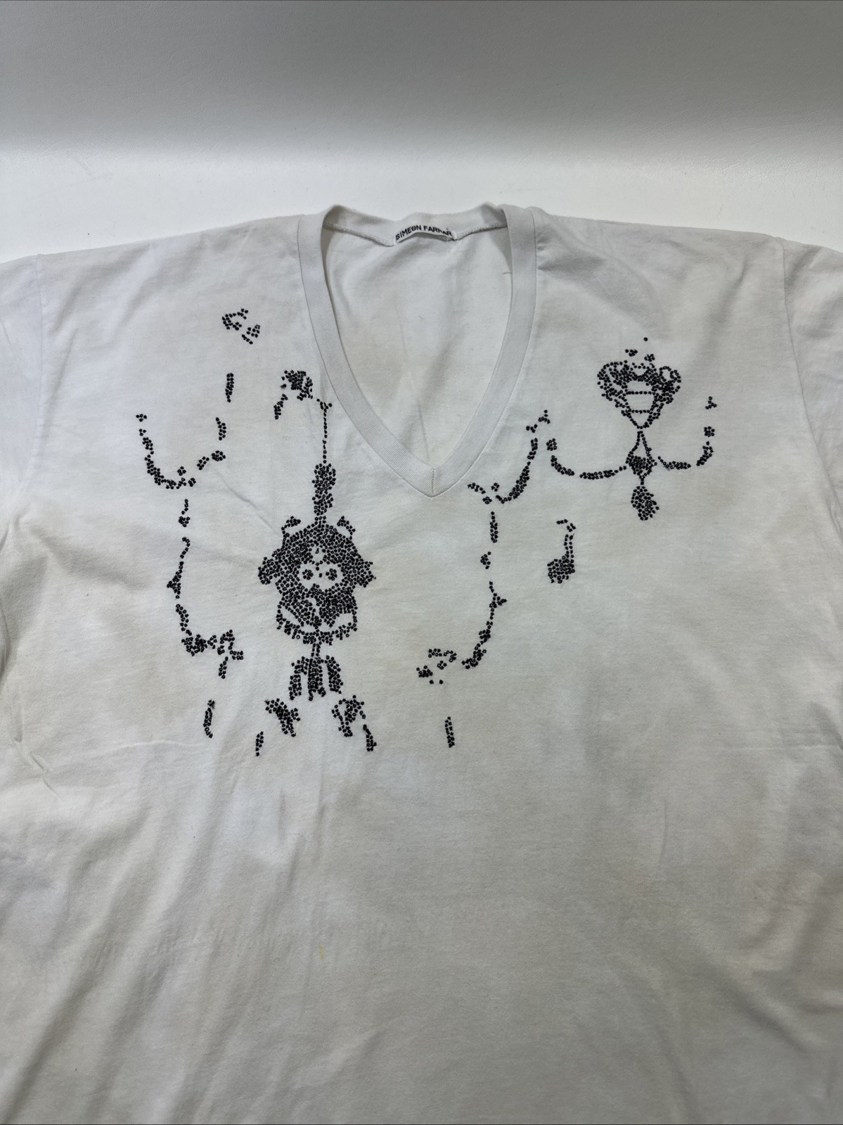 Simeon Farrar Distressed T Shirt Embroidered Graphic Mens Sz XL Abstract gallery