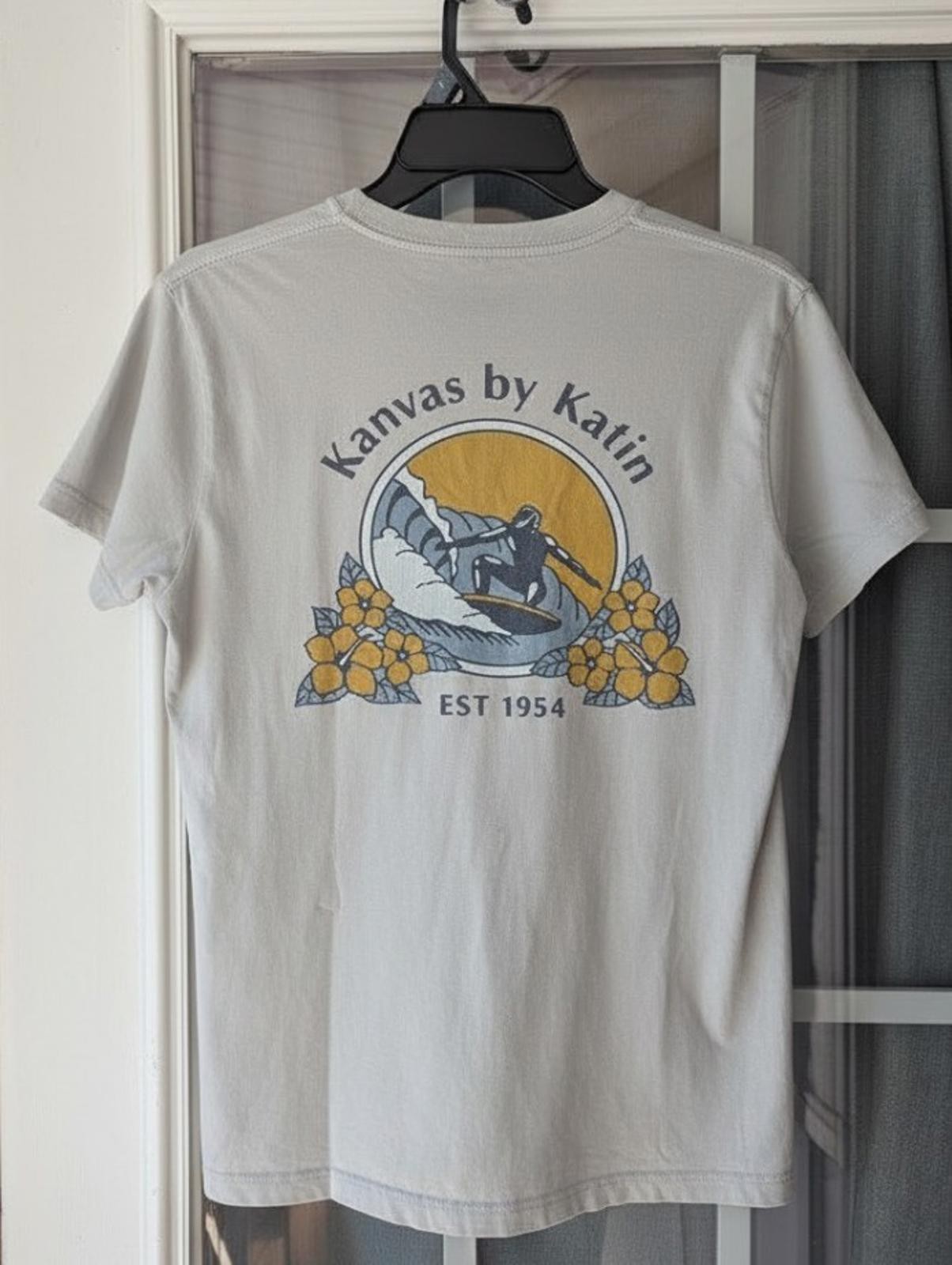 Katin Kanvas Surf Organic Cotton T-Shirt Small Cream Vintage 54 Cali Surf Style gallery