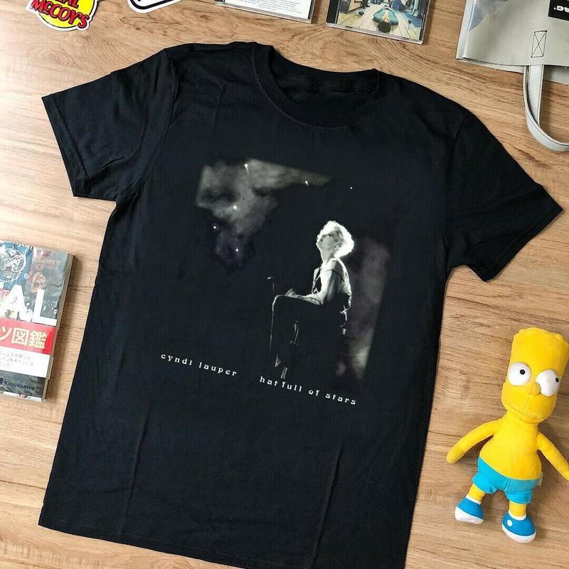 VTG rare Cyndi Lauper 1993 Hat Full Of Stars Black Men All Size T-shirt