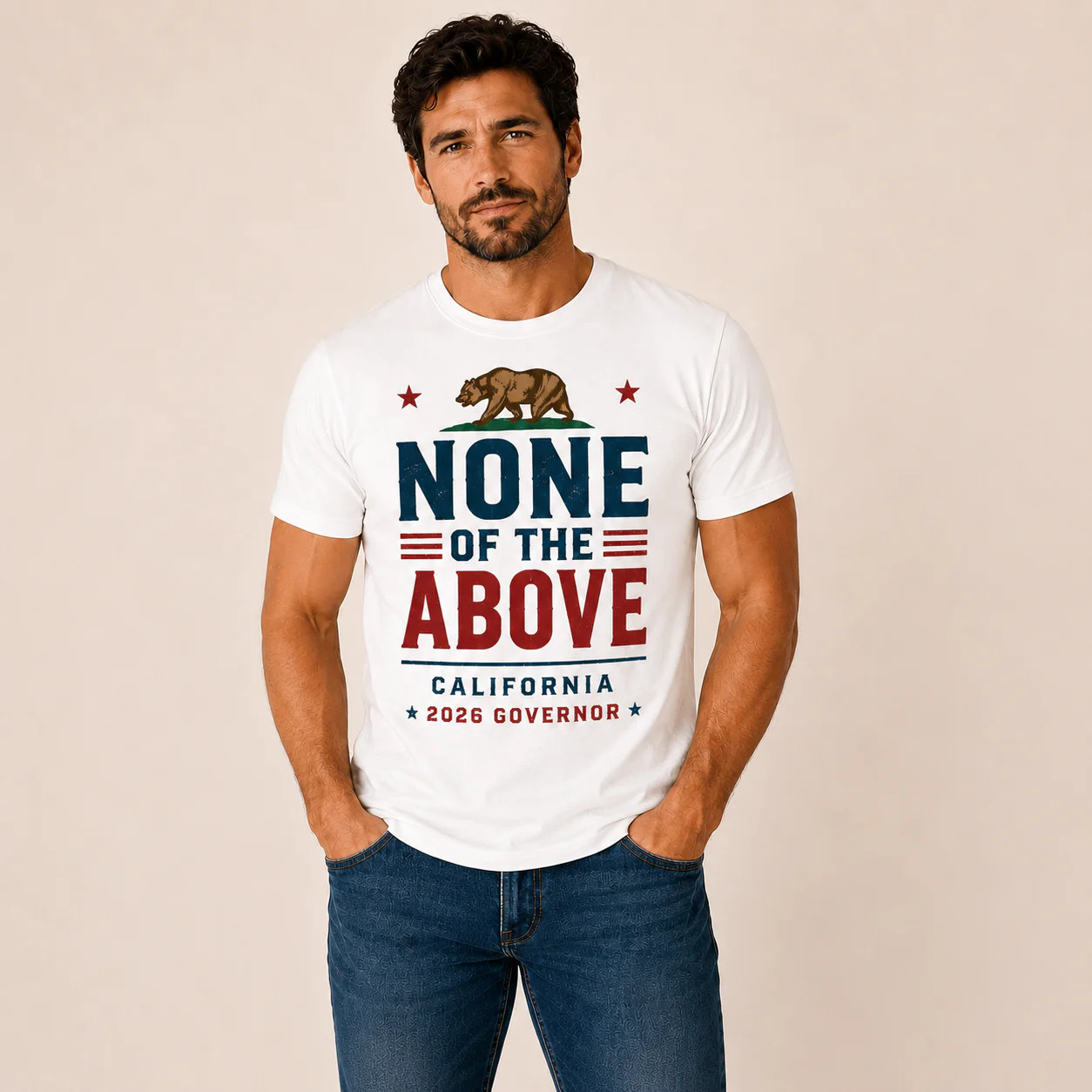 None of the Above California Governor 2026 Men's T-Shirt gallery