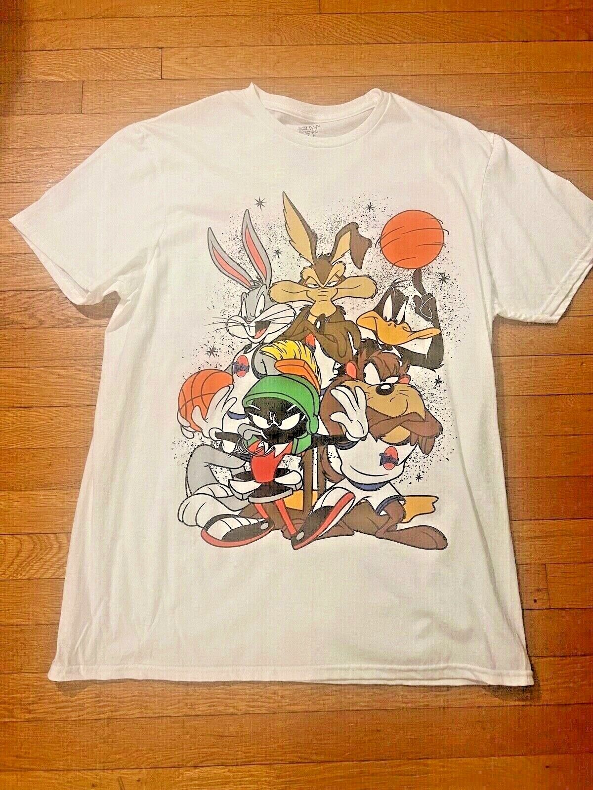 Space Jam All Over Graphic Print T-Shirt Shirt Tee Men 90's Looney Tunes Movie gallery