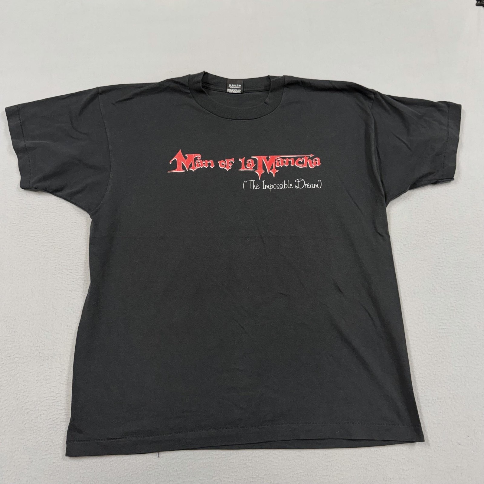 Vintage Screen Stars Best Man Of La Mancha Shirt Mens XL Black Graphic Tee