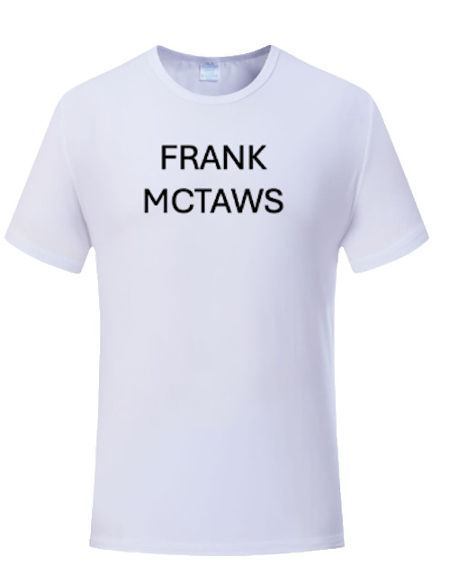FRANK MCTAWS Unisex Short Sleeve Crew Neck Graphic Logo T-Shirt