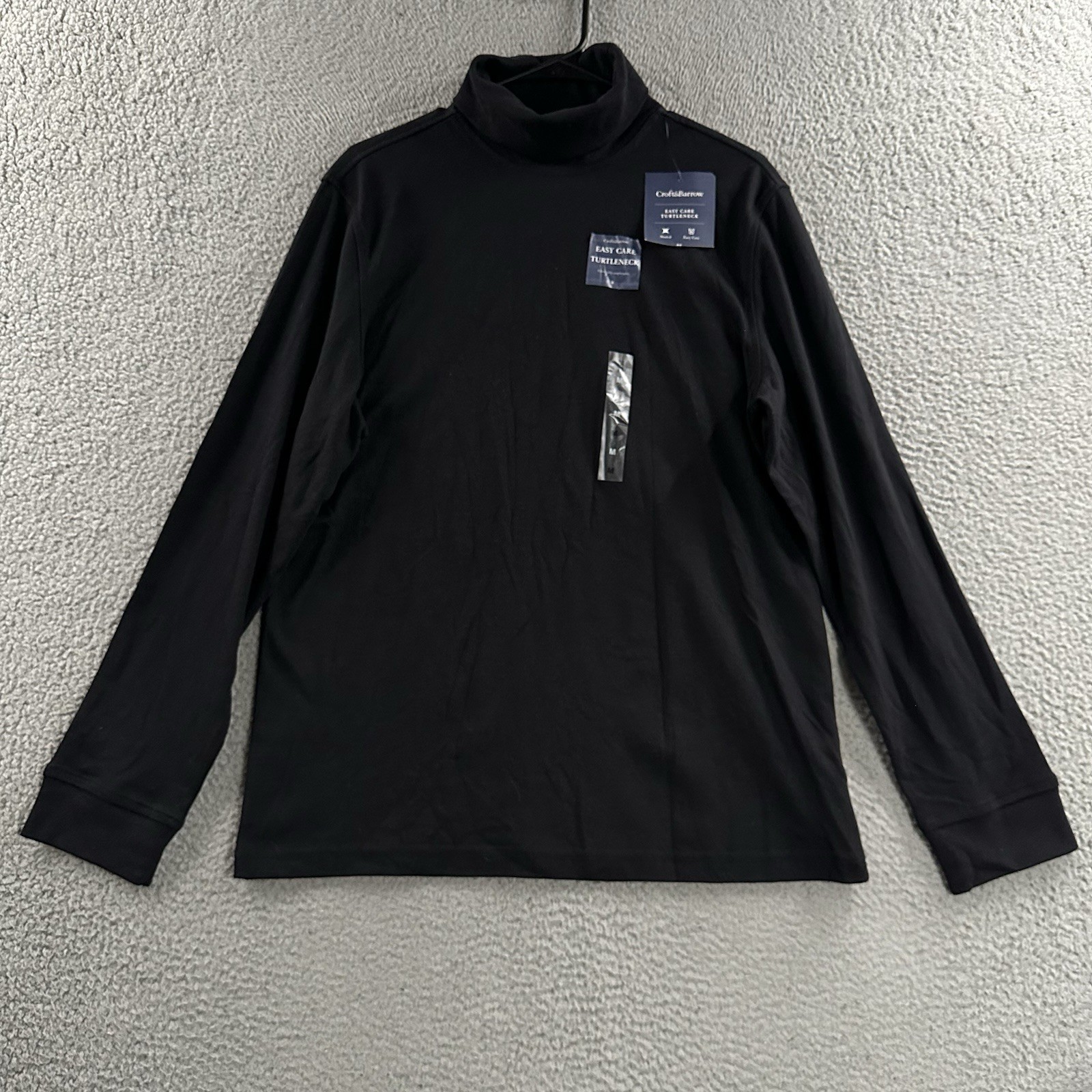Croft & Barrow Mens Shirt Black Size Medium Turtleneck Easy Care Cotton Blend gallery