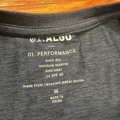 New 01.ALGO Performance Henley Long Sleeve Shirt Mens Medium Blue Stretch Casual