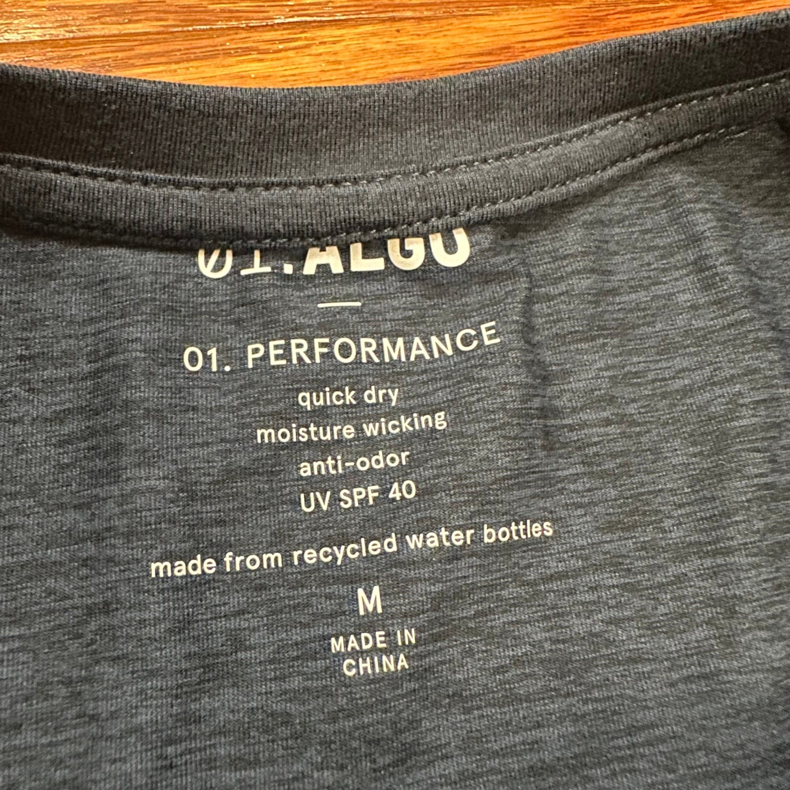 New 01.ALGO Performance Henley Long Sleeve Shirt Mens Medium Blue Stretch Casual gallery