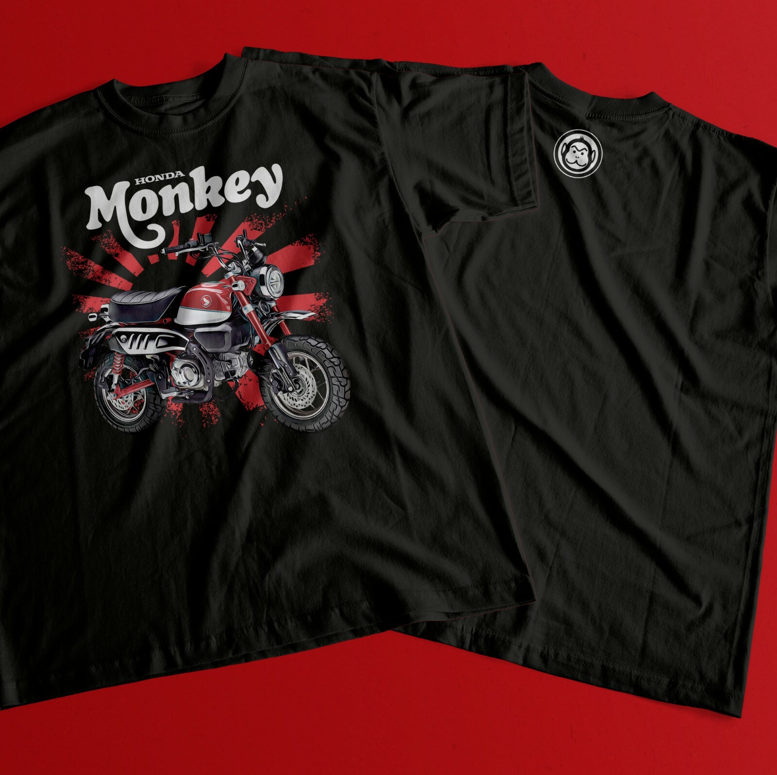 Monkey Bike (red) Rising Sun UNISEX Short Sleeve T-Shirt gallery